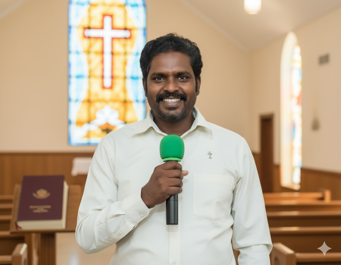 Pastor welcoming people